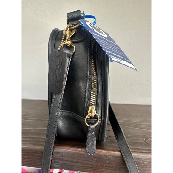 Vintage Coach Classic Lunch Box Top Handle Black Leather Shoulder Bag 9991 - Picture 7 of 14